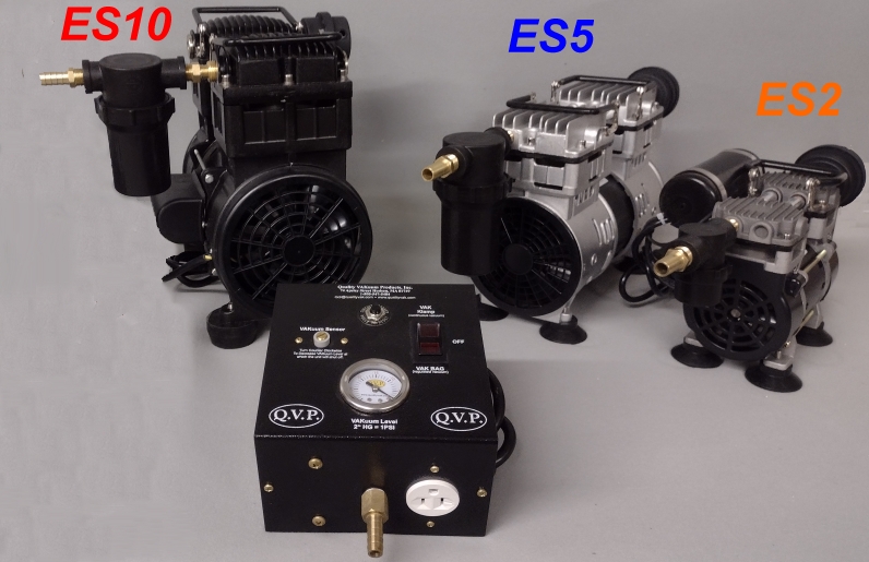 Electric vacuum pump systems for veneering and laminating